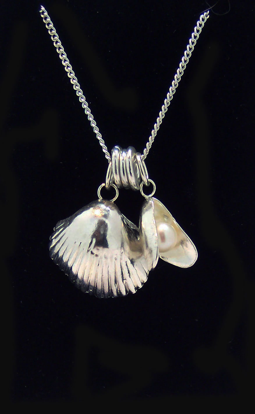 Silver Mussel and Clam Necklace